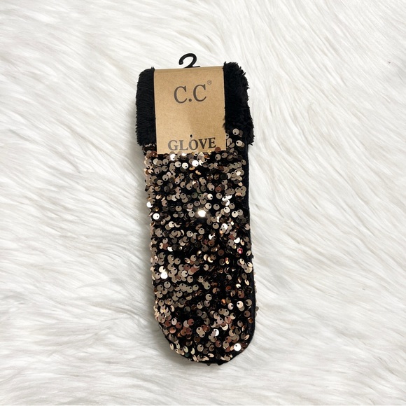 C.C Mittens Color Sequin Sparkly for Adults, Winter Mittens, Winter Gloves - Picture 4 of 10